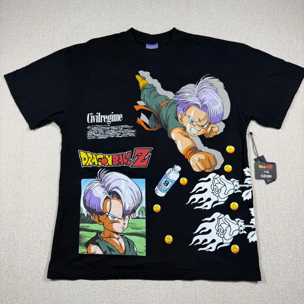 Civil Regime x Dragon Ball Z Trunks Oversized Graphic Tee Black Large Brand New
